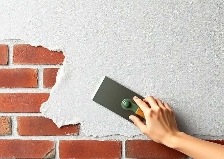 Application d'un enduit décoratif à la lisseuse sur un mur